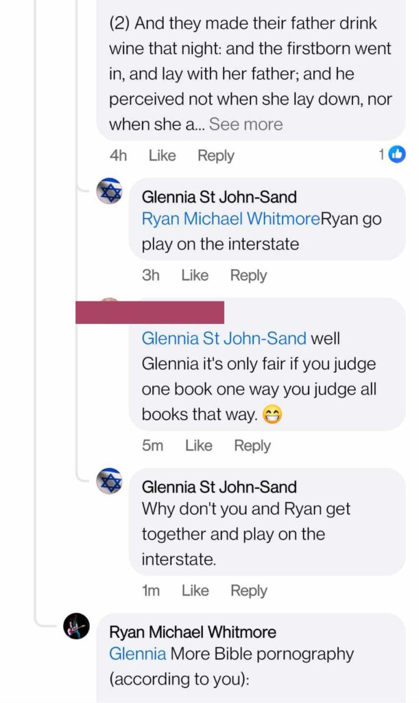 Glennia tells Ryan to play on the interstate
