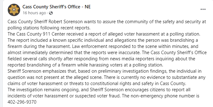 Cass County Sheriff Gaslights Voters